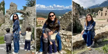 Όλγα Κεφαλογιάννη: Αγκαλιά με τα παιδιά της στον Μυστρά